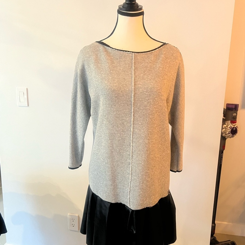 Imperial Drop Waist Sweater Dress w/ Leather Peplum – NWT – M